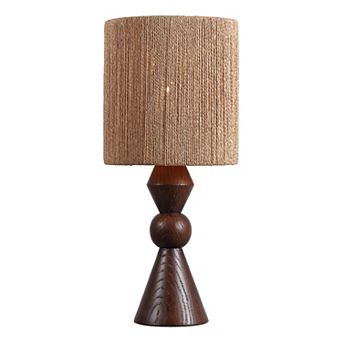 Orbic Taper 23.5" Rustic Cottage Resin/Metal LED Table Lamp with Paper Rope Shade