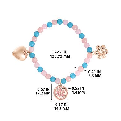 JS Jessica Simpson Pastel Beaded Bracelet & Heart Earrings Set