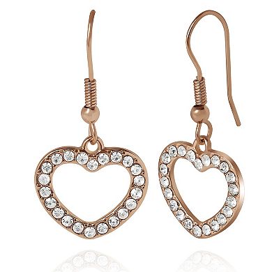 JS Jessica Simpson Pink Heart Charm Bracelet & Earrings Set