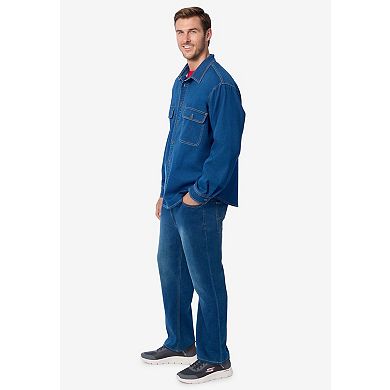 KingSize Men's Big & Tall Knit Denim Shirt