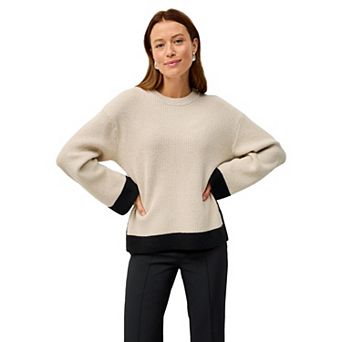 ellos Plus Size Boxy Color Block Pullover