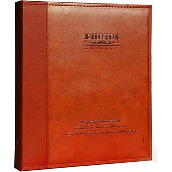 Magnetic Self Stick Photo Album Leather Cover Hand Made for Family Photos