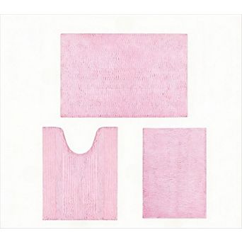 Luxury 3 pc Chenille Bathroom Rug Set: Soft, Non-Slip, Ultra-Plush