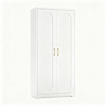 Metal Wardrobe 71" Tall, Cloth-Friendly, Ample Storage, Magnetic Doors, Sturdy