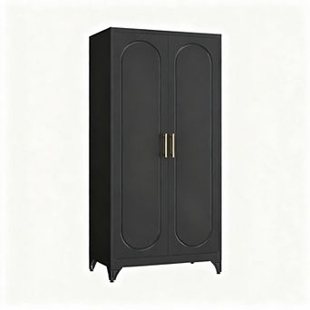 Metal Wardrobe 71" Tall with Hanging Rod & Shelves - Sturdy, Storage-Friendly, Easy Assembly