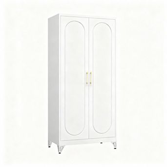 Metal Wardrobe 71" Tall with Hanging Rod & Shelves - Sturdy, Storage-Friendly, Easy Assembly