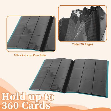 Card Binder 9 Pockets 20 Pages 360 Card Capacity Card Album 1Pc