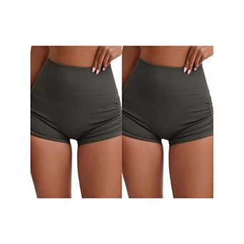 2 Packs Women's High Waist Slimming Waist Hip Lifter Control Panties Workout Sport Running Short
