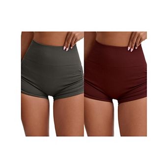 2 Packs Women's High Waist Slimming Waist Hip Lifter Control Panties Workout Sport Running Short
