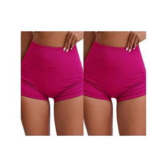 2 Packs Women's High Waist Slimming Waist Hip Lifter Control Panties Workout Sport Running Short
