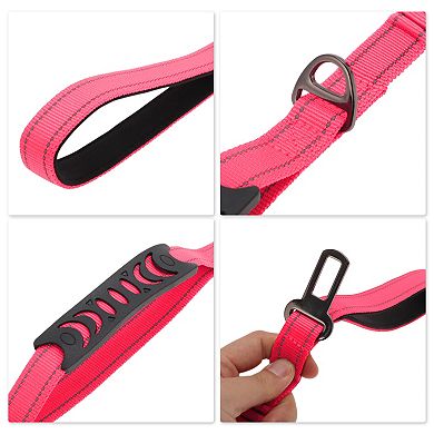 Dog Car Seatbelt 45.28"-70.08" Shock Absorbing with 2 Padded Handle 1Pc