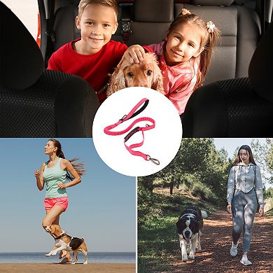 Dog Car Seatbelt 45.28"-70.08" Shock Absorbing with 2 Padded Handle 1Pc