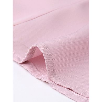 Elegant Work Shirts for Women's 3/4 Sleeve Mock Neck Buttons Office Formal Blouses