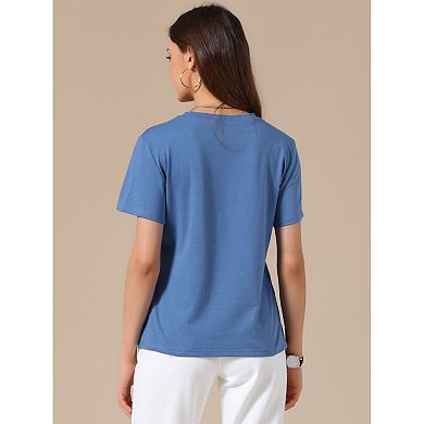 Casual Tshirt for Women Short Sleeve Crew Neck Lightweight Stretchy Summer Blouse Top