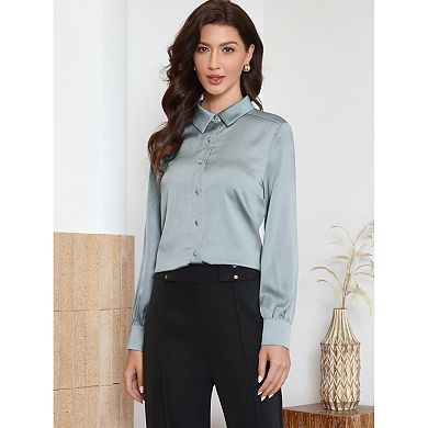 Work Shirt for Women Button Down Long Sleeve Business Office Blouse