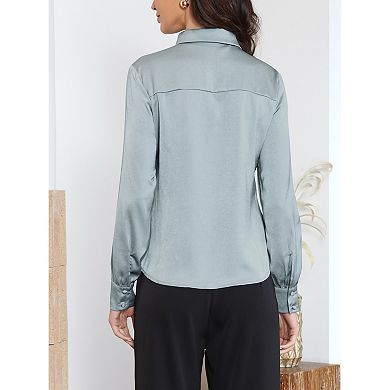 Work Shirt for Women Button Down Long Sleeve Business Office Blouse