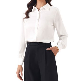 Work Shirt for Women Button Down Long Sleeve Business Office Blouse