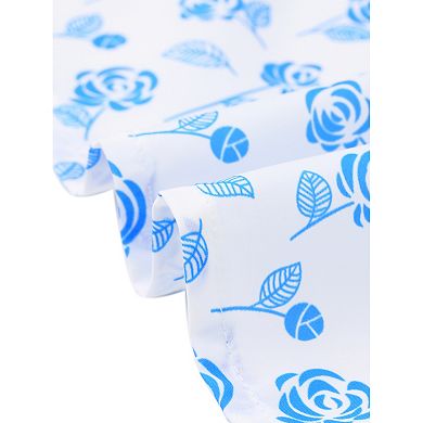 Summer Floral Blouses for Women's Ruffle Neck Puffy Short Sleeve Smocked Shirts