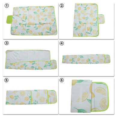 Beach Blanket Outdoor Picnic Mat Washable Lightweight with Handle for Hiking 1Pc