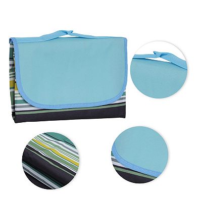 Beach Blanket Outdoor Picnic Mat Washable Lightweight with Handle for Hiking 1Pc