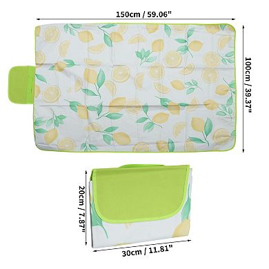 Beach Blanket Outdoor Picnic Mat Washable Lightweight with Handle for Hiking 1Pc