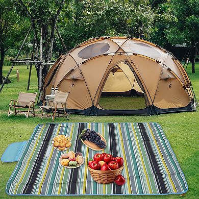 Beach Blanket Outdoor Picnic Mat Washable Lightweight with Handle for Hiking 1Pc