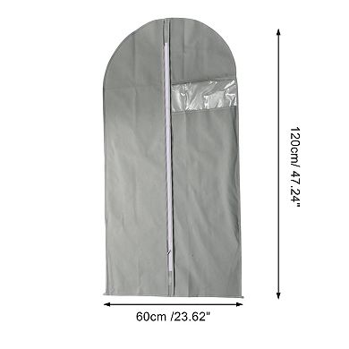 Dustproof Transparent Window Garment Bag 3 Pcs for Clothing Storage 47.24"x23.62"