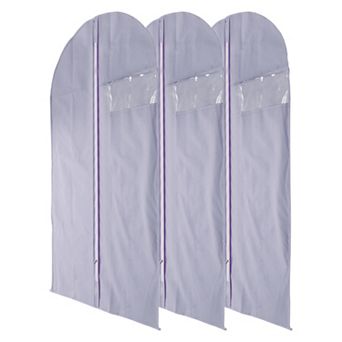 Dustproof Transparent Window Garment Bag 3 pc for Clothing Storage 47.24"x23.62"