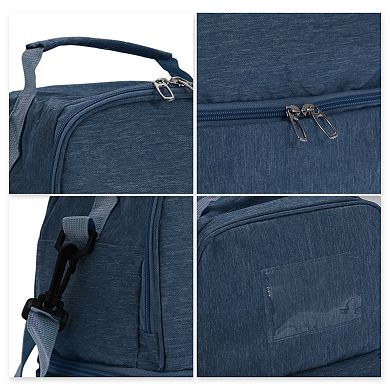 Two Separate Compartments Lunch Box with Adjustable Shoulder Strap 1PC