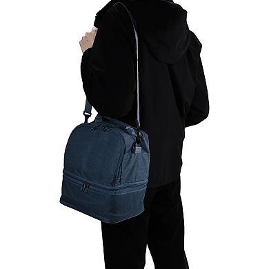 Two Separate Compartments Lunch Box with Adjustable Shoulder Strap 1PC