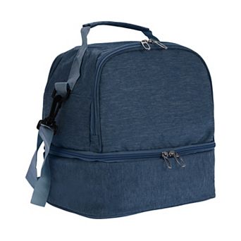 Two Separate Compartments Lunch Box with Adjustable Shoulder Strap 1 pc