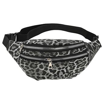 Stylish Leopard Pattern Fanny Pack with Adjustable Strap Zipper Closure 1 pc