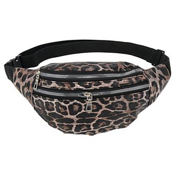 Stylish Leopard Pattern Fanny Pack with Adjustable Strap Zipper Closure 1 pc