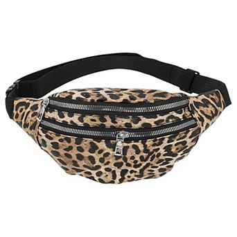 Stylish Leopard Pattern Fanny Pack with Adjustable Strap Zipper Closure 1 pc