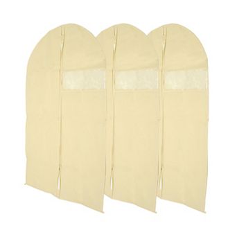 Dustproof Visual Garment Bag for Closet Beige 3 pc Beige