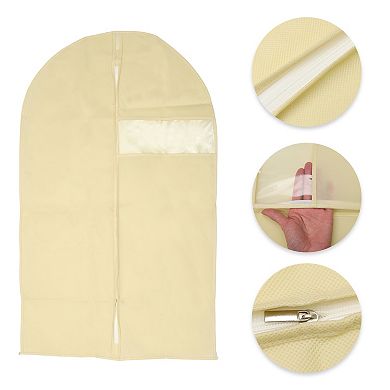 Dustproof Visual Garment Bag for Closet Beige 3 Pcs Beige