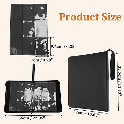 Card Binder 9 Pockets 50 Pages 900 Card Capacity for Sport Cards Game Card  Black 1Pc