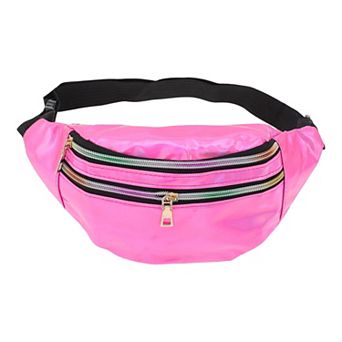 Stylish Glossy Holographic Sports Waist Bag for Outdoor Activities 1 pc