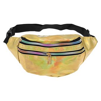 Stylish Glossy Holographic Sports Waist Bag for Outdoor Activities 1 pc