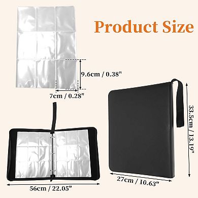 Card Binder 9 Pockets 60 Pages 1080 Card Capacity for Sport Cards Game Card Black 1Pc