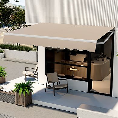 Manual Retractable Awning 10 x 8 Ft Patio Sun Shade Shelter