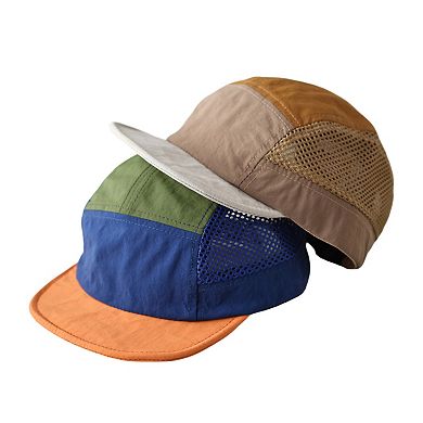 Short Brim Lightweight Mesh Panel Adjustable Five Panel Cap