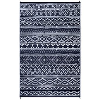 Fashionwu Outdoor Reversible Waterproof Plastic Straw Easy to Clean UV Resistant Folded Area Rug