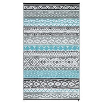 Fashionwu Outdoor Reversible Waterproof Plastic Straw Easy to Clean UV Resistant Folded Area Rug