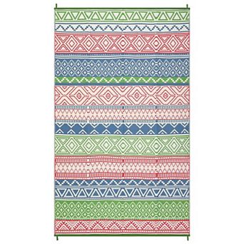 Fashionwu Outdoor Reversible Waterproof Plastic Straw Easy to Clean UV Resistant Folded Area Rug