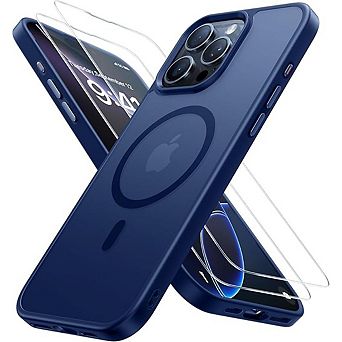 Entronix Bundle for iPhone - Magnetic Frosted Matte Case, 2 Screen Protectors & 2 Camera Protectors