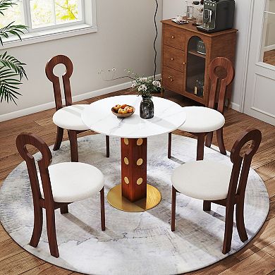 33.5-Inch Round Multipurpose Conference Table for 2-4 People