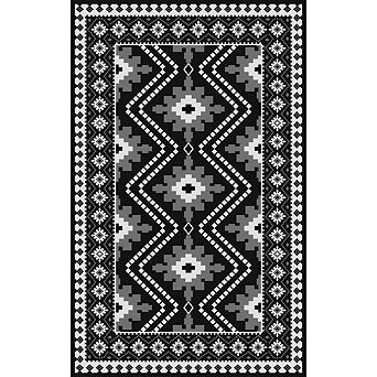 Fashionwu Retro Decor Washable UV Resistant Abstract Bordered Reversible Stain Resistant Area Rugs