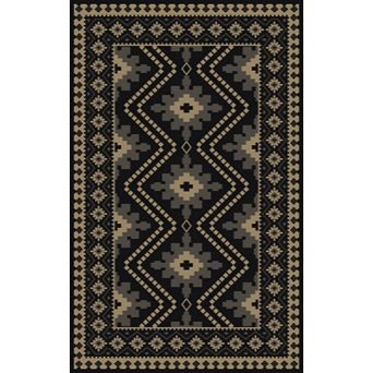 Fashionwu Retro Decor Washable UV Resistant Abstract Bordered Reversible Stain Resistant Area Rugs