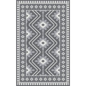 Fashionwu Retro Decor Washable UV Resistant Abstract Bordered Reversible Stain Resistant Area Rugs